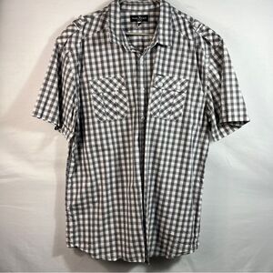 Marc Ecko Cut & Sew Mens Short Sleeve Plaid Button Up Shirt 0629